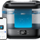 Dreo Smart Humidifiers for Bedroom, Top Fill 4L Supersized Humidifier Large Room with 28 dB, 36H Runtime, Touch/APP/Voice Control, Nightlight, Cool Mist Humidifiers for Baby, Plants, Indoor, Black