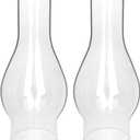 Oil Lamp Chimney Replacement  2 1/8 Inch Base x 6.5 Inch Height Clear Glass Globe for Vintage Kerosene Lamps, Hurricane Lamp Shade & Parts2 Pack