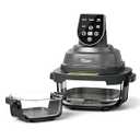 5-in-1 Glass Air Fryer for Zero-Oil Healthy Cooking, Space-Saving 1500W Countertop Cooker with 4QT 6-Cup Glass Bowl, Non-ToxicSafe & Dishwasher Friendly for Small & Large Family Meals