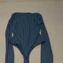 Avidlove Women Long Sleeve Body Suits Mesh Boat Neck Shapewear Bodysuit Crew Neck Leotards Going Out Tops Fall Outfits (Large, Deep Blue)