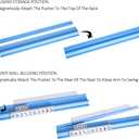 Mahjong Racks with Pushers, Blue Wooden American Mahjong Tile Pushers and Racks Set of 4, with White Printed Mahjong Racks Drawstring Bag, Mahjong Accessories (19.68 Inches)