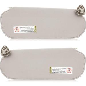 Left & Right Sun Visor for 1999-2014 Chevy Express & GMC Savana 1500, 1999-2019 Express & Savana 2500 3500, Driver & Passenger Side Cream-Grey Sunvisor Replacement 84054688 84054695