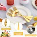 50Pcs Gold Stainless Steel Dinner Forks 8 Inch, Cutlery Forks, Metal Forks for Home, Restaurant, Kitchen, Dishwasher Safe Suitable for Salad, Dessert, Beef Steak, Spaghetti, Mirror Polished
