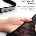 Sexy Thongs for Women Breathable Lace Underwear Rhinestones Strap G-String Stretch Panties Thong