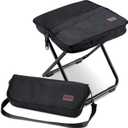 MOONCY 16-Inch Collapsible Stool, Portable Aluminum Alloy Pocket Chair with Shoulder Strap, Supports up to 300 lbs, Lightweight Folding Stool for Camping, Hiking and Fishing, Black