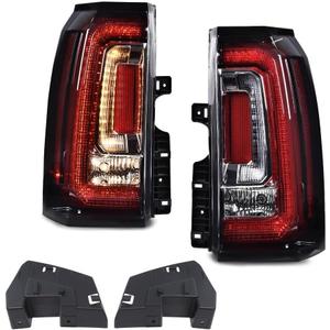 PIT66 LED Tail Lights Compatible with 2015-2020 GMC Yukon/Yukon XL (submodel: Denali, SLE, SLT) Driver and Passenger Side Rear Light Lamp Assembly (Clear)