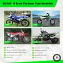 14'' Front Wheel 60/100-14 2.50-14 Dirt Bike Tire Rim Assembly for 110cc 125cc SSR PW80 TTR110 YZ65 RM65 JR80 DS80 KX65 KLX110 CRF70 XR70 Taotao DB14 Baja DR70 Pit Bike Parts with 15mm Bearings