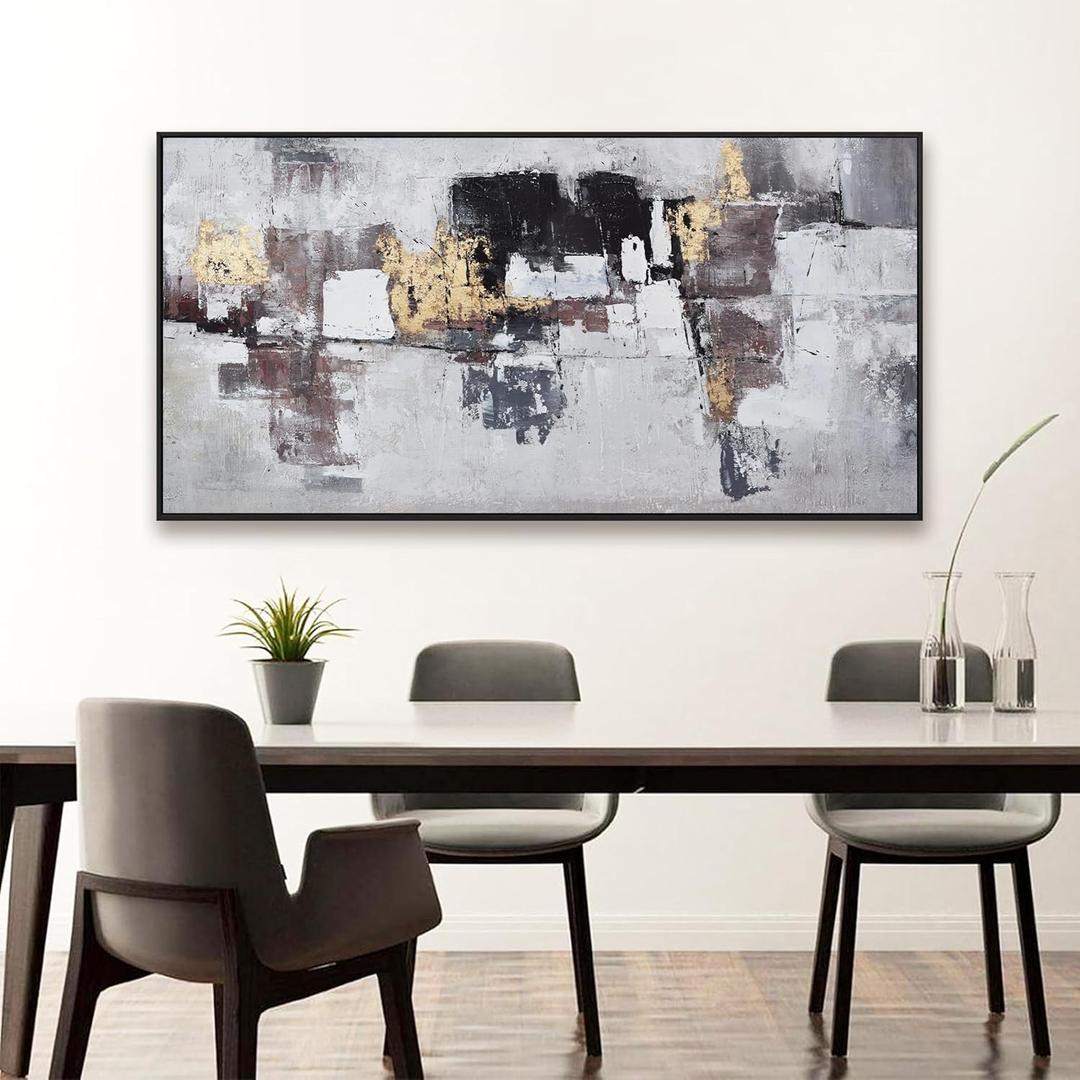 Abstract Wall Art Wall Decor Bedroom Pictures Artwork Canvas Wall Art Black And Gold Artwork Large Size Modern Painting Wall Decoration Pictures For Living Room Home Kitchen Office 30 x 60 Inch