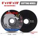Cut Off Wheels 53 PCS, 6 Inch Metal and Stainless Steel Cutting Wheel, Fast Cutting Disc for Angle Grinder (6 x 1/16 x 7/8inch) 50+3pcs