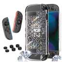 HEYSTOP Switch 2 Case for Nintendo Switch 2 Accessories(2025), Protective Case with Screen Protector, Switch 2 Transparent Cover with Protective Film and Grip Cover,AntiScratch and Shock Absorption (Extra large)