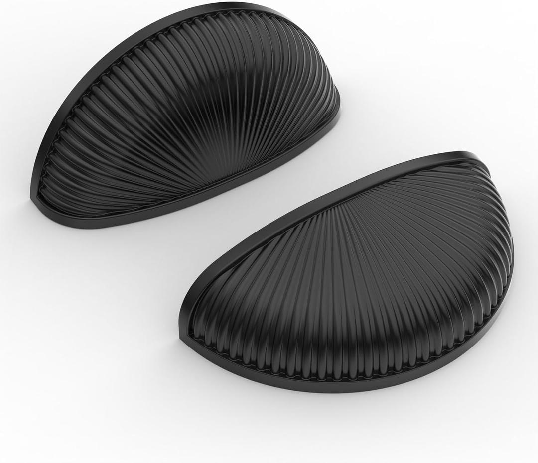 Asidrama 10 Pack 3 Inch(76mm) Matte Black Kitchen Cabinet Handles, Bin Cup Cabinet Pulls Kitchen Cabinet Hardware for Cupboard Drawer Pulls (3" Hole Center)