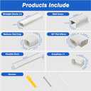 4" 10Ft Mini Split Line Set Cover, Plastic Line Kit for Outside Units, Mini Split Air Conditioner, Central AC and Heat Pump