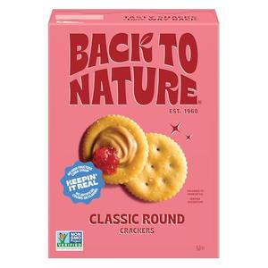 Back to Nature Classic Round Crackers - Dairy Free, Non-GMO, Made with Wheat Flour & Sea Salt, Delicious & Quality Snacks, 6.5 Ounce, 6 Pack, BB NOV 16/2025