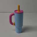 CHAKO LAB BaWang Insulated Stainless Steel Tumbler | Tumbler with Handle and Straw 33oz | Cup Holder Friendly for Travel | Leakproof Water Bottle | BPA-Free | 316 stainless steel liner| pinkblue