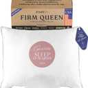 FluffCo Zen Fluff Pillows - Down Alternative - Standard/Queen Bed Pillow for Sleeping Made in USA - Luxury Hotel-Quality Pillow - 100% Cotton, 300 Thread Count (Queen Size 1 Pack)