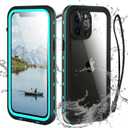 Waterproof Phone Case Compatible with iPhone 13 Pro, IP68 Waterproof Shockproof Dust-Proof Phone Case with Built in Screen Protector, Full Body Protective Case (Teal, iPhone 13 Pro)