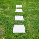 Garden Stepping Stones with Stakes Set of 4, PP Walkway Pads, 15.5" x 15.5", Weather-Resistant, Easy Installation (4 Pcs, Beige)
