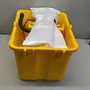 Side Press Wringer Combo Commercial Mop Bucket on Wheels, 35 Quart,Yellow, Including Wet Floor Caution Sign24Inch and One Industrail Mop