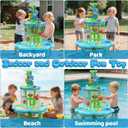 Kids Flower Water Sand Table for Toddlers - 2-Tier Outdoor Water Sand Play Table Toys for Boys Girls, Summer Splash Activity Sensory Table Party Birthday Gift for Kids 3-5 6-12