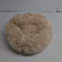 BODISEINT Modern Soft Plush Round Pet Bed for Cats or Small Dogs, Mini Medium Sized Dog Cat Bed Self Warming Autumn Winter Indoor Snooze Sleeping Cozy Kitty Teddy Kennel (20'' D x 8'' H, Champagne)