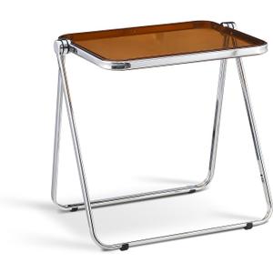 Acrylic Folding Table TV Tray Small Side Table - Tawny, 27.56" x 19.69" x 27.56"