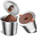 RETHONE K Cup Reusable Coffee Pods, Stainless Steel Reusable K Cups Compatible with Keurig 1.0 & 2.0 Coffee Machines Brewers Refillable K Cups (2 Pack)