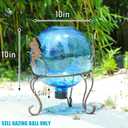 VCUTEKA Solar Gazing Ball, Glass Gazing Balls Sphere with Solar Light for Garden Lawn Outdoor Ornament Yard Decorative, Blue Swirl, 10"