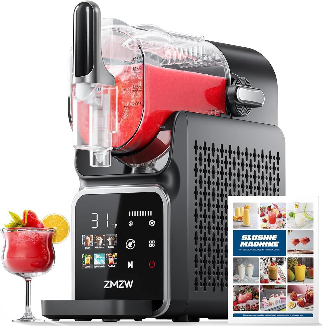 Slushie Machine, 88 oz. Frozen Drink Maker, No Ice Needed Slushy Machine for Home with 6 Presets, Adjustable Slush Thickness, LED Display, Perfect for Frozen Margaritas, Cocktails, Slushies, Frapps