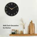 cicininc Wall Clock, 12 Inch Wooden Silent Non-Ticking, Decorative Battery Operated Wall Clocks for Bedroom, Kitchen, Home, Living Room, Office, School, Hotel (Black)