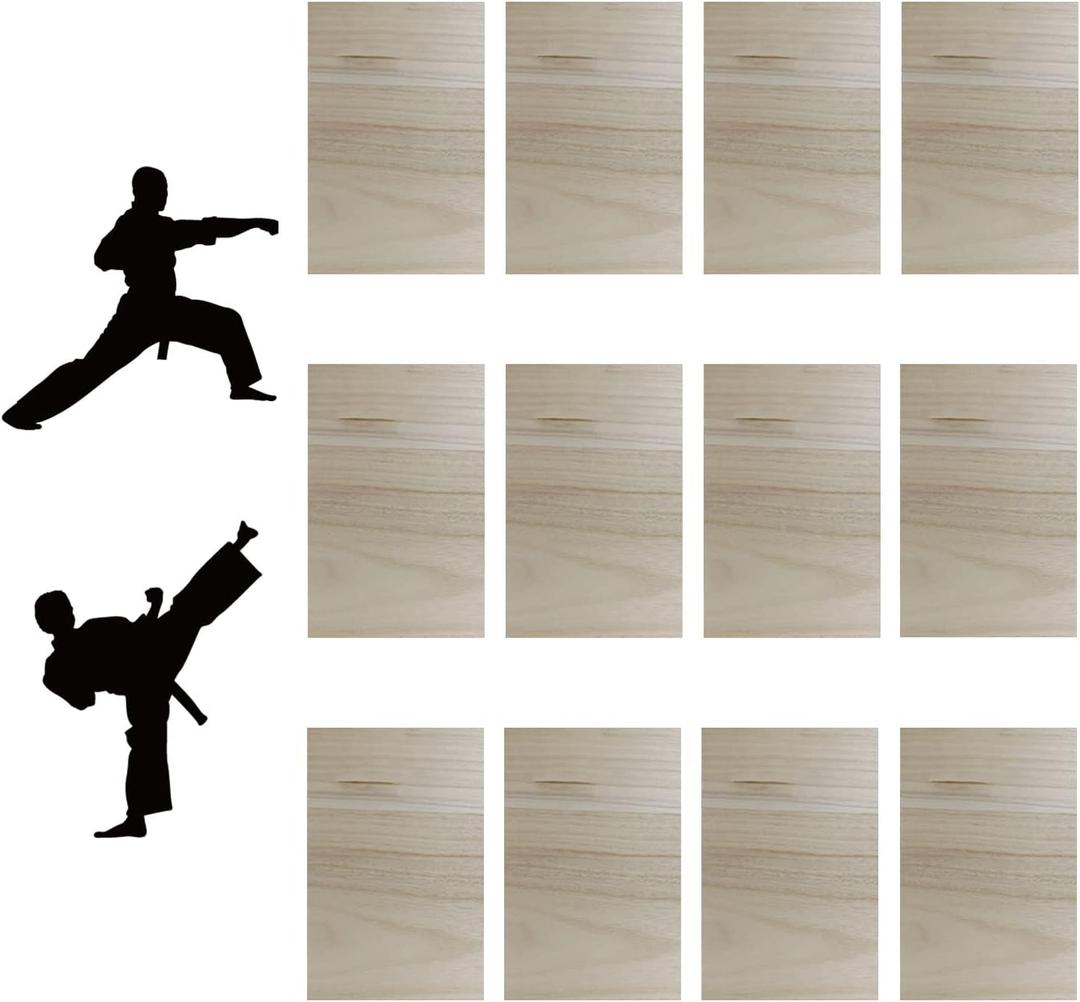 12pcs Taekwondo Karate Breaking Boards,Karate Martial Arts Boards,Professional Wood Boards for Taekwondo Breaking,Boxing Equipment Breaking Board Practice Performing for Kids&Adult (5mm)