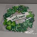 Wooden St. Patrick's Day Decoration Shamrock Door Wreath for Front Door Sign Wall Signs Shamrock Clover Spring Decoration, Irish Sign Welcome Hanging for Home Decor Party Outdoor Indoor Supply