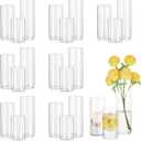 Glasseam Clear Cylinder Vases Set, 24Pcs Glass Vases for Centerpieces Bulk, Modern 2" Floating Candle Centerpieces for Decor, Hurricane Candle Holders for Wedding Table Decorations, Tall 4"+6"+8"