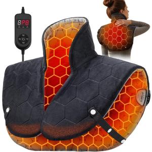 Far Infrared Heating Pad for Neck and Shoulders Dual Carbon Fiber 6X Deeper Heat for Fast Relief from Chronic Pain in Seniors 20% Heavier, 8 Heat Levels, 4H Auto Shut Off, Ideal for Winter