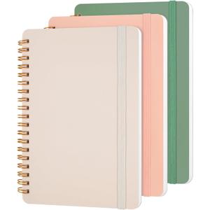 Utron 3 PCS Small Spiral Notebook 5x7, Notebooks for Note Taking, Morandi Spiral Journal Notebook, Work Notebook Small Notebooks 5x7 with Strap, Cute Notebooks for Women 70 Sheets/Note Books