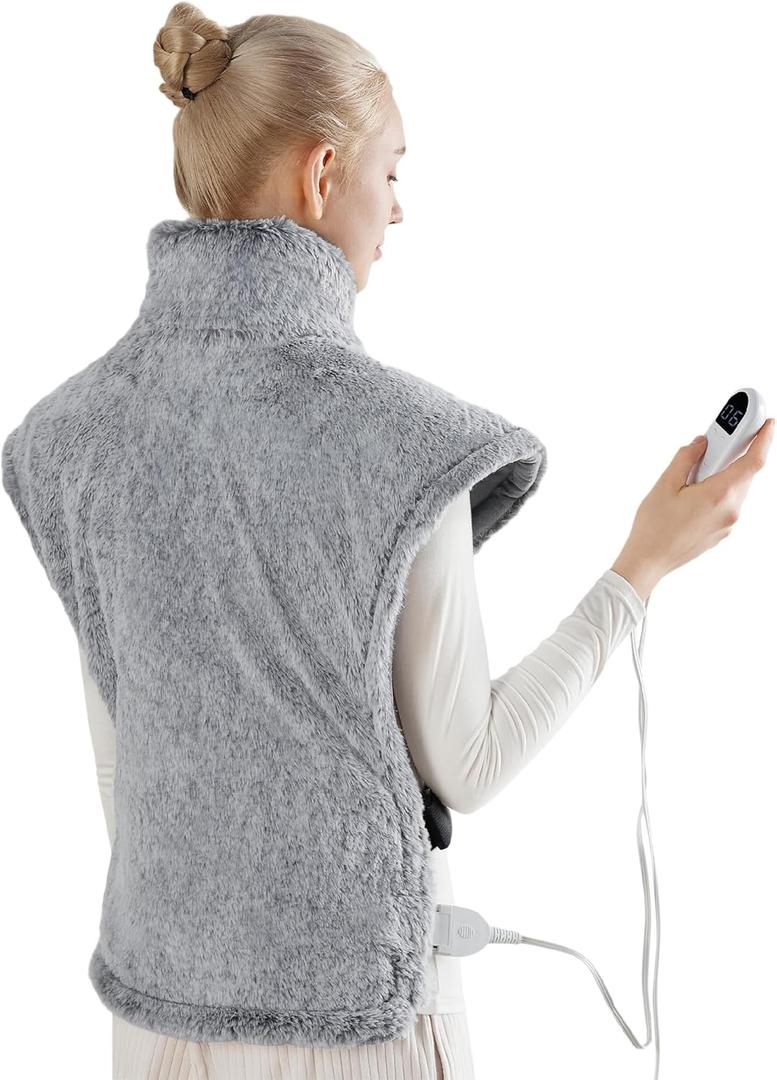 Bedsure Heating Pad for Back Pain Relief - Father's Day & Birthday Gifts for Women Men Moms, FSA HSA Eligible, Electric Heated Pad for Neck and Shoulders, ETL Certified, Extra Large 24"x33", Grey (02 - Grey)