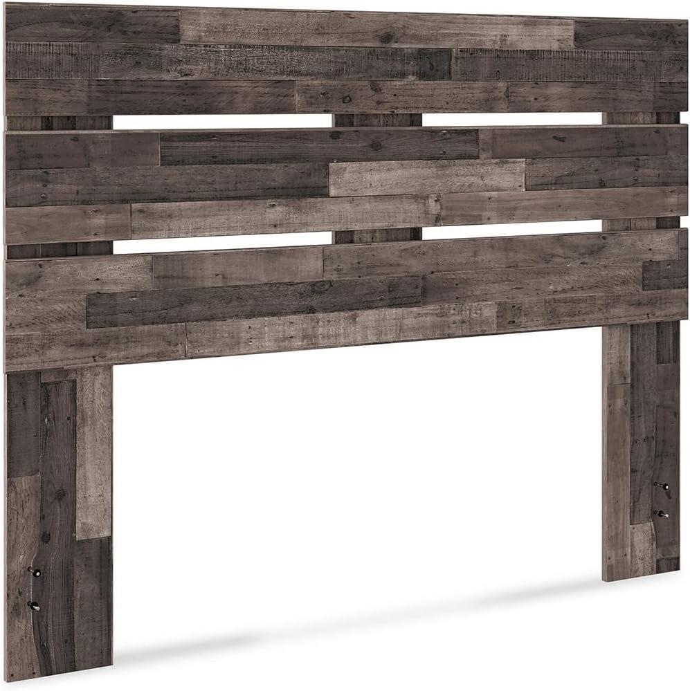 Signature Design by Ashley Neilsville Butcher Block Panel Headboard, Queen, Brown (Dark Gray)