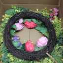 Briful 24 Inch Fall Wreath for Front Door, Autumn Floral Wreath | With Silk Peonies Orange Rose, Berries, for Thanksgiving Harvest Festival, Indoor Outdoor Farmhouse Wall Window Decor