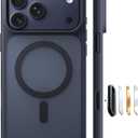 TORRAS Magnetic Shockproof for iPhone 17 Pro Case, Camera Control, Compatible with MagSafe, Military-Grade Protection, Stronger Slim Translucent Phone Case for iPhone 17 Pro, Black