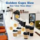 16 oz 100 Pack Coffee Cups with Lids and Sleeves, Straws, Hot Disposable To Go Travel Paper Cups Bulk for Office, Home Coffee Bar Accessories, Chocolate, Cocoa, Beverage (Black)