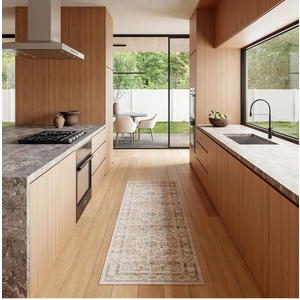 nuLOOM 2' x 8' Machine Washable Area Rug with Waterproof Spill Proof Surface, Non Slip Backing and Stain Resistant for Living Room, Bedroom, Kitchen, Dining Room, Davi Taupe