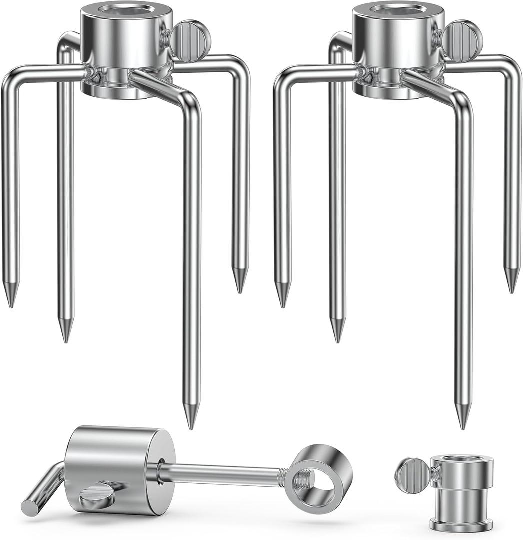 Onlyfire 6006 Grill Replacement Rotisserie Meat Forks(1-Pair) Kit with Spit Counter Balance and Bushing - Fits 1/2" Hexagon & 3/8" and 5/16" Square Spit Rods