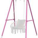 G TALECO GEAR Hammock Chair Stand,Heavy-Duty Steel 300LBS Multi-Use Hammock Stand for Outdoor Indoor, Swing Chair not Include (Pink)