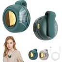 Portable Silent Mini Bladeless Electric Fan, Mini Clip on Fan for Shirt & Waist, 3-Speeds Clip On Fans for Shirt, Rechargeable, for Office, Travel, Outdoors (Green)