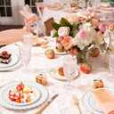 50 Pcs White Scalloped Plastic Plates with Gold Rim Disposable Fancy Decorative Elegant Party Plates 25pcs Heavy Duty Dinner Plate 10" 25pcs Dessert Plate 7.5" Perfect for Wedding Baby Shower