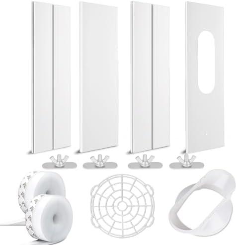 Portable Air Conditioner Window Kit, Upgrade Portable AC Sliding Window Kit with 1 pack 3m seal for Exhaust Hose (5.1"/13cm)