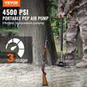 VEVOR High Pressure Hand Pump 3 Stage Airgun PCP Filling Stirrup Pump (30MPA), Black