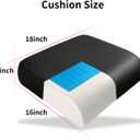 YOUFI Thick Memory Foam & Gel Seat Cushion, 18"X16"X4" Large Chair Cushion for Wheelchair Mobility Scooters, with Non-Slip Bottom and Carry Handle (Black)