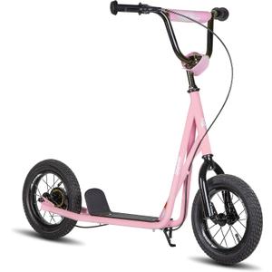 JOYSTAR Kick Scooter for Ages 5-9 Years Old Boys Girls, 12 Inch Big Wheels Scooters for Kids, Teens and Adults, Rear Brake and Adjustable Handlebar, Kids Scooter