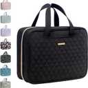 Everfun Hanging Travel Toiletry Bag Christmas Gifts for Women Traveling With Leakproof Compartment Makeup Cosmetic Organizer Dopp Kit Travel Accessories Essentials Must Have (Large, Black)