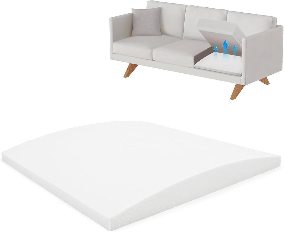 BUYUE Sagging Furniture Fix Cushion, Support Pad for Sofas, Couches, Recliners High Density Foam Replacement Parts DIY Repair Cuttable (20x 20x 2 White, 1 PC)